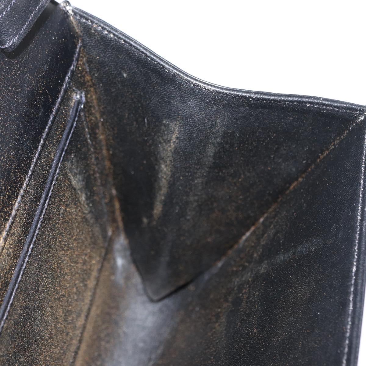 GUCCI Shoulder Bag Leather Black Gold 004 056 0209 Auth 169902