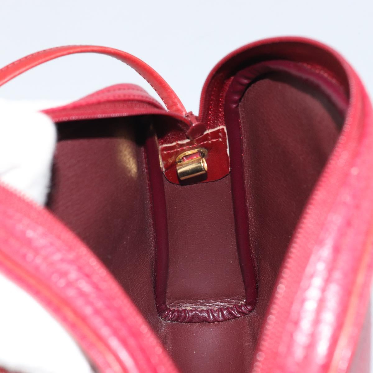 Christian Dior Shoulder Bag Leather Red Gold Auth 169903