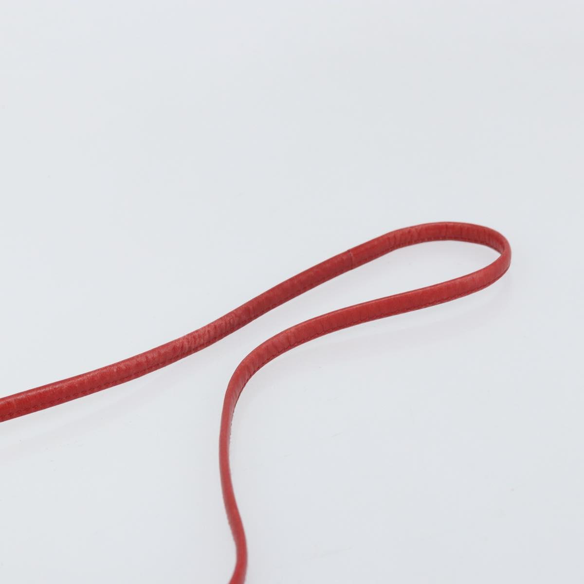 Christian Dior Shoulder Bag Leather Red Gold Auth 169903