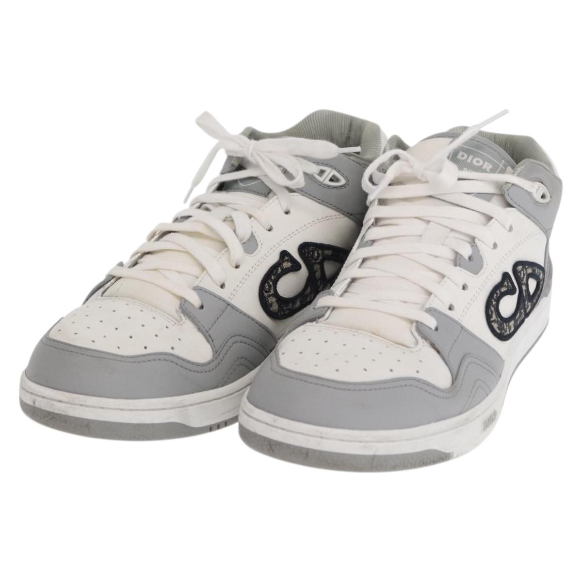 Christian Dior Trotter Canvas Dribble Low Top Sneakers B57 Gray Auth 169910M