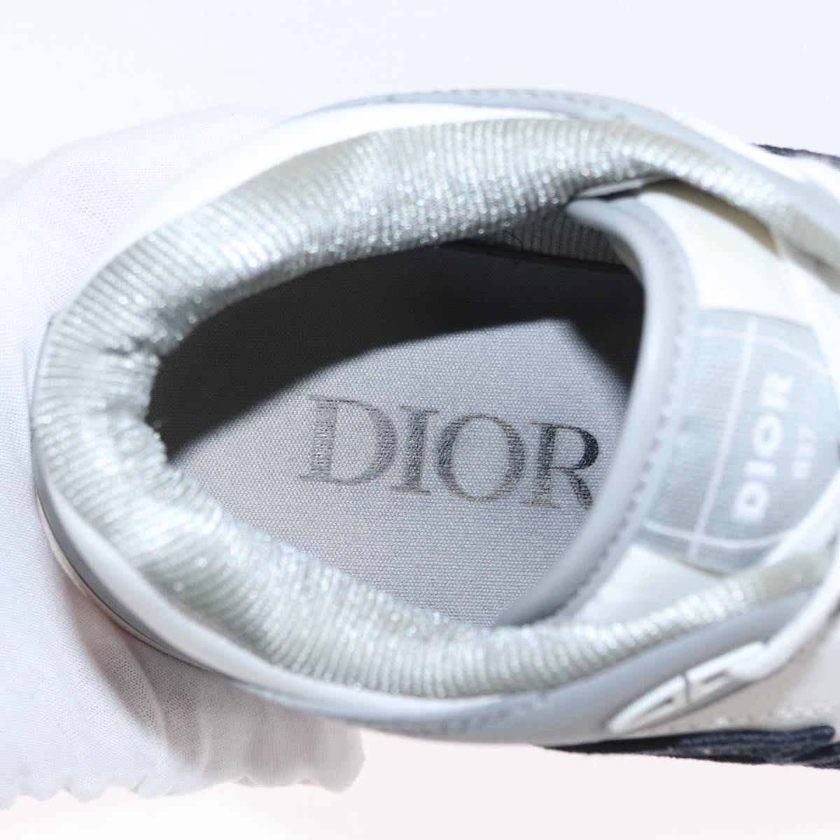 Christian Dior Trotter Canvas Dribble Low Top Sneakers B57 Gray Auth 169910M