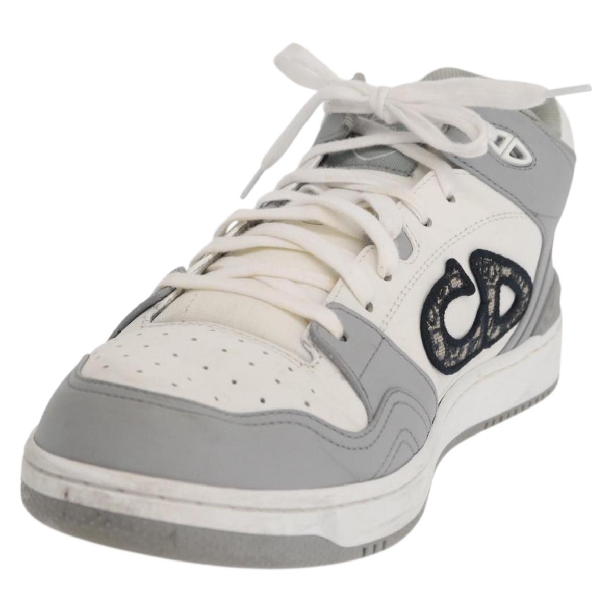 Christian Dior Trotter Canvas Dribble Low Top Sneakers B57 Gray Auth 169910M