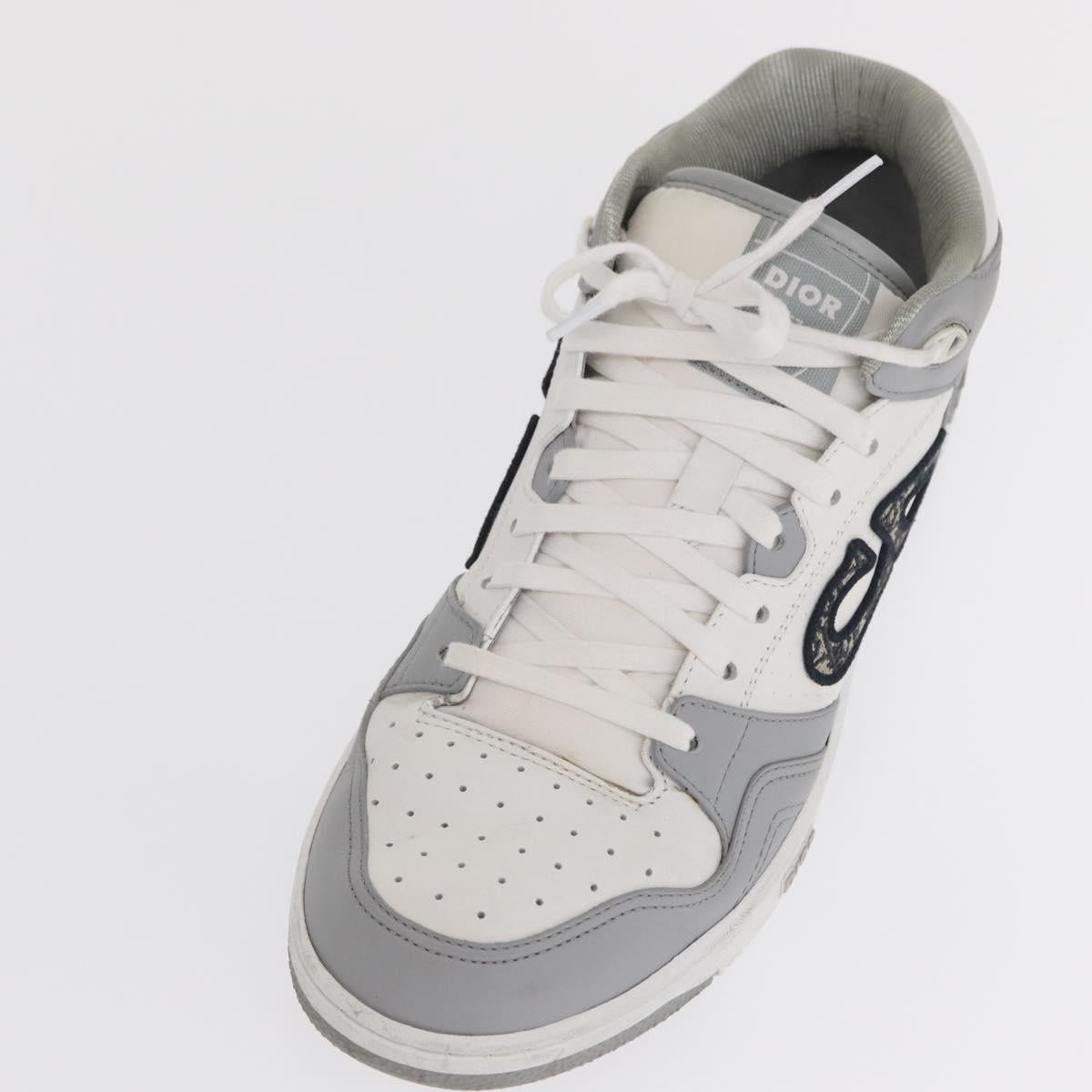 Christian Dior Trotter Canvas Dribble Low Top Sneakers B57 Gray Auth 169910M