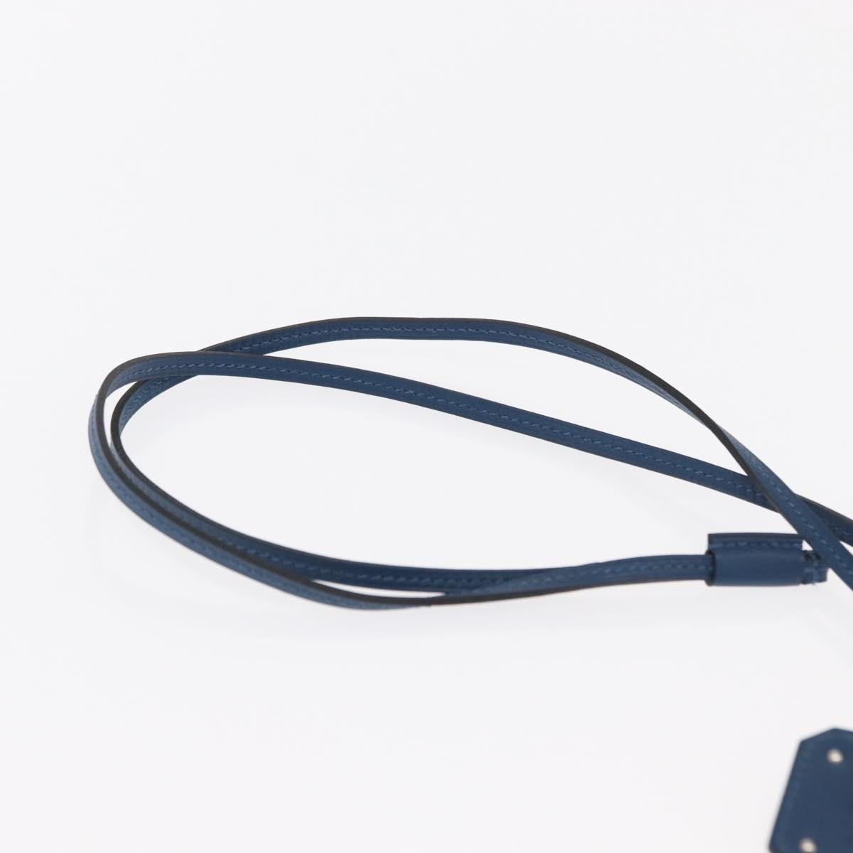 HERMES Okelley GM Necklace Leather Navy Auth 169915SAV