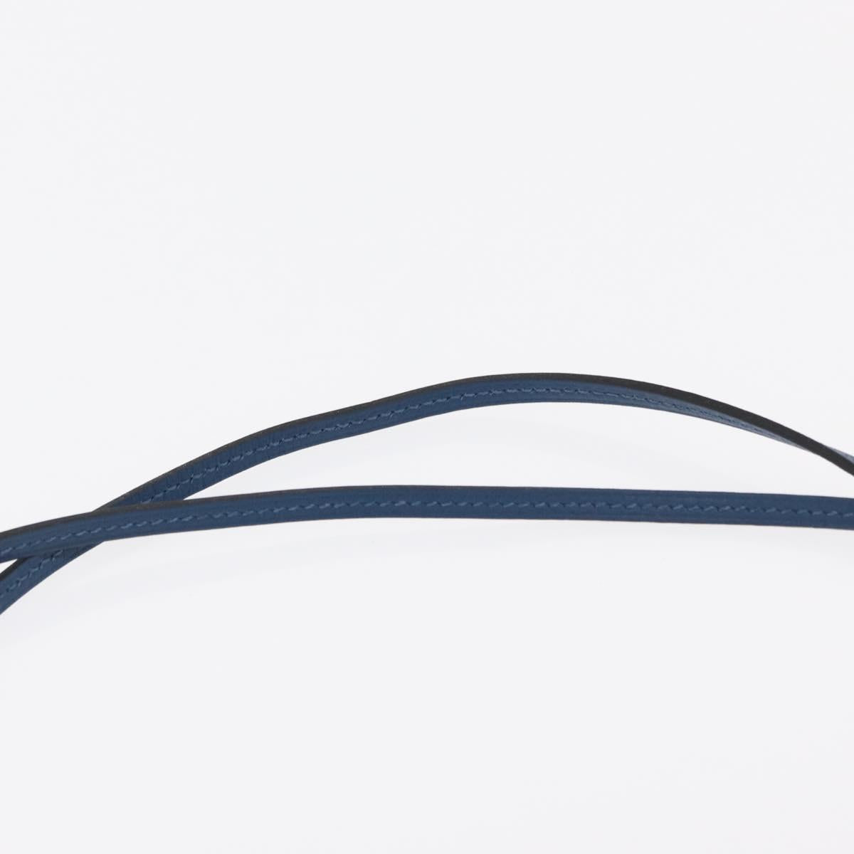 HERMES Okelley GM Necklace Leather Navy Auth 169915SAV