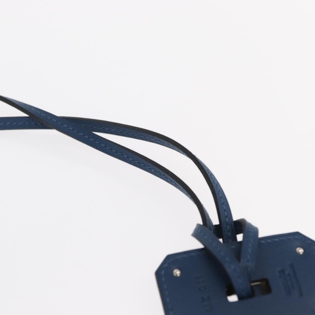 HERMES Okelley GM Necklace Leather Navy Auth 169915SAV