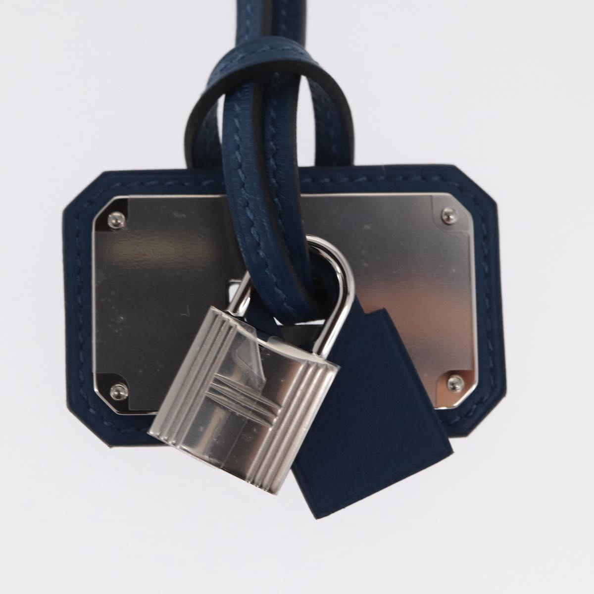 HERMES Okelley GM Necklace Leather Navy Auth 169915SAV