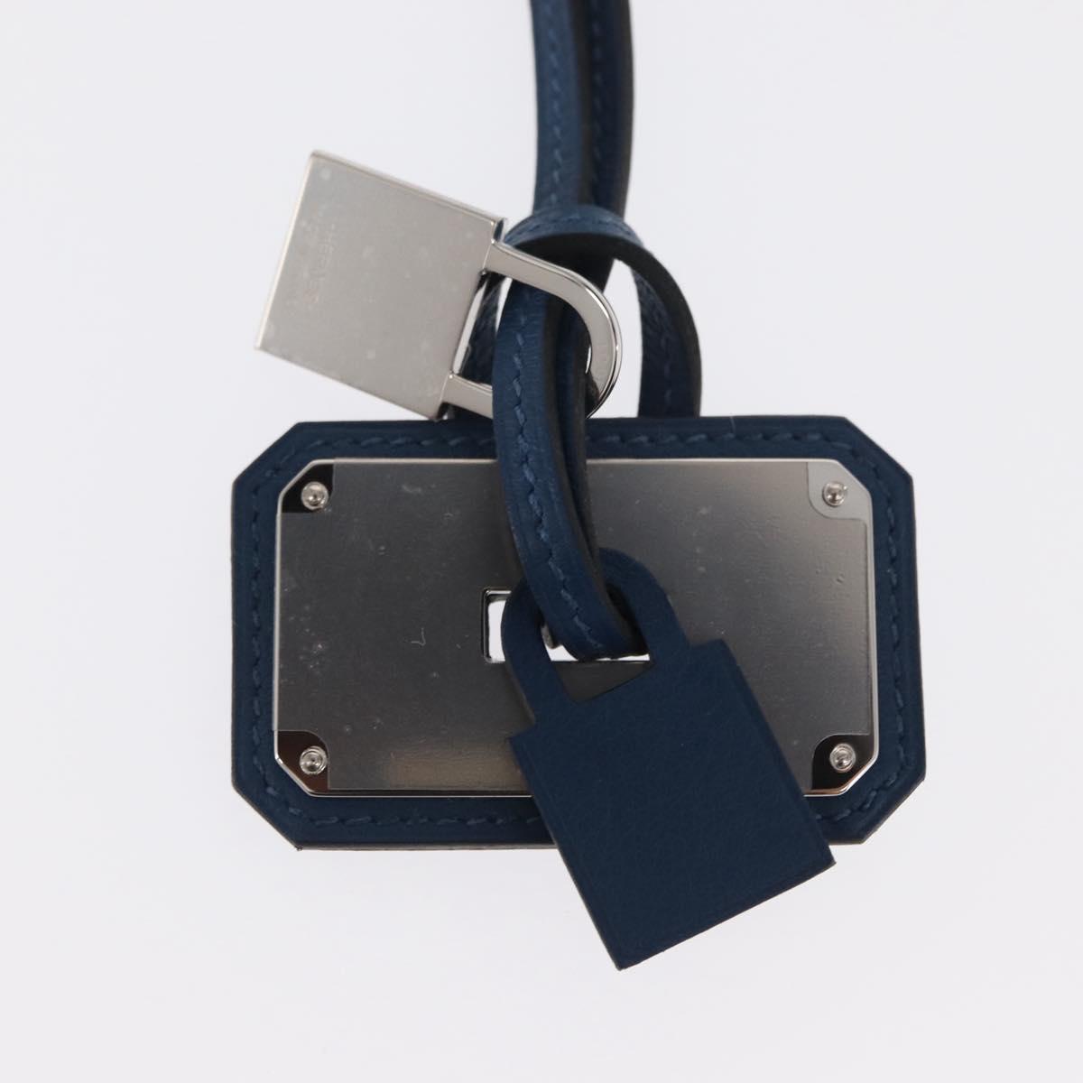 HERMES Okelley GM Necklace Leather Navy Auth 169915SAV