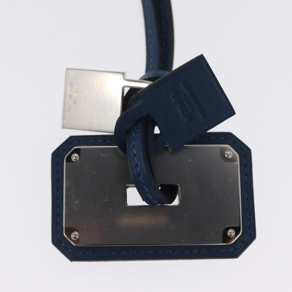 HERMES Okelley GM Necklace Leather Navy Auth 169915SAV