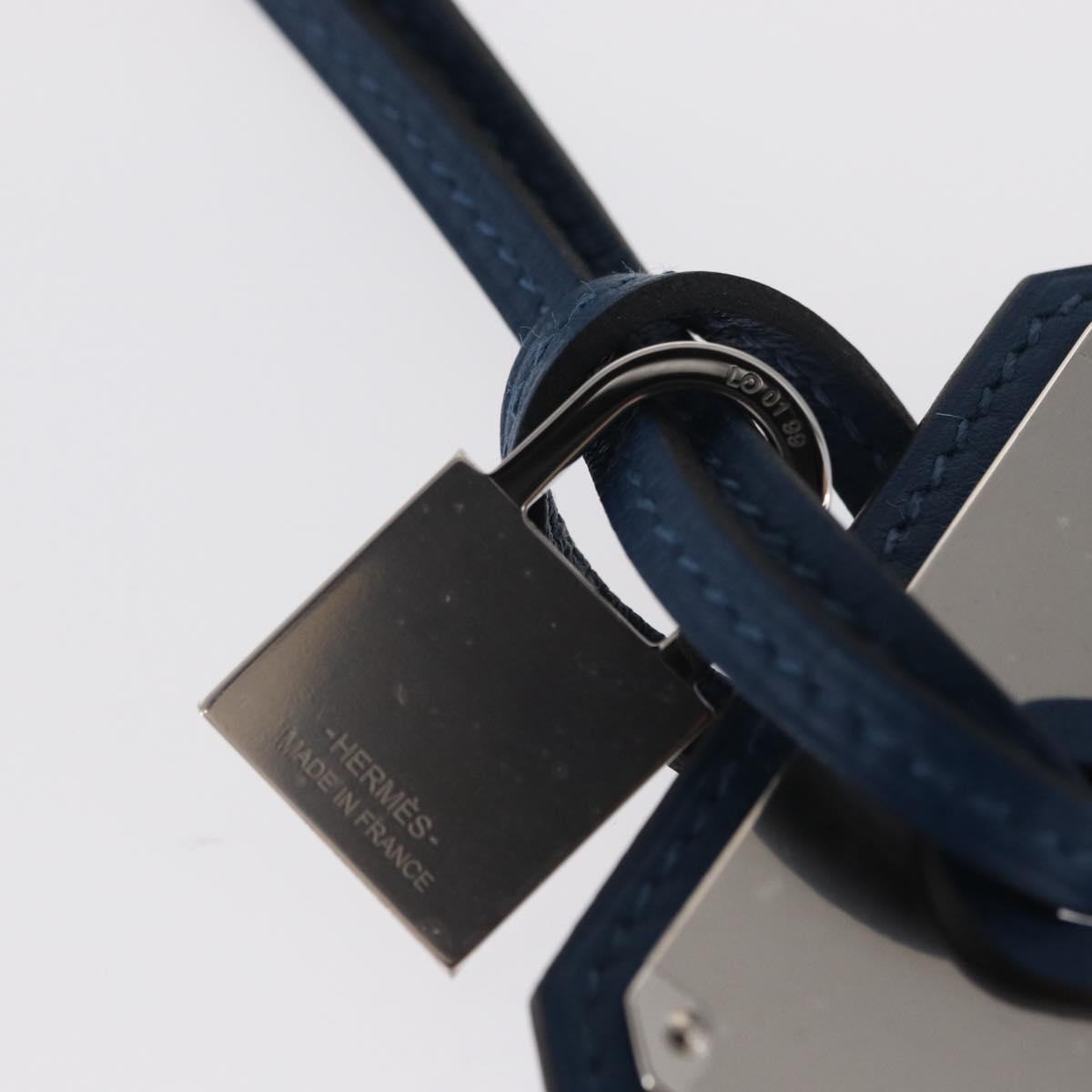 HERMES Okelley GM Necklace Leather Navy Auth 169915SAV