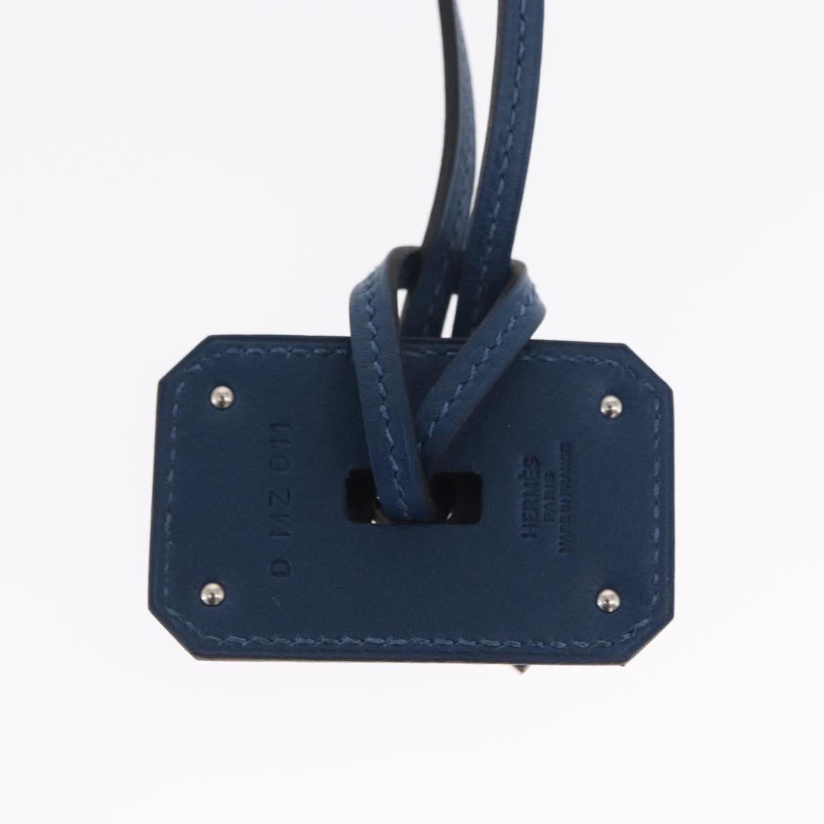 HERMES Okelley GM Necklace Leather Navy Auth 169915SAV