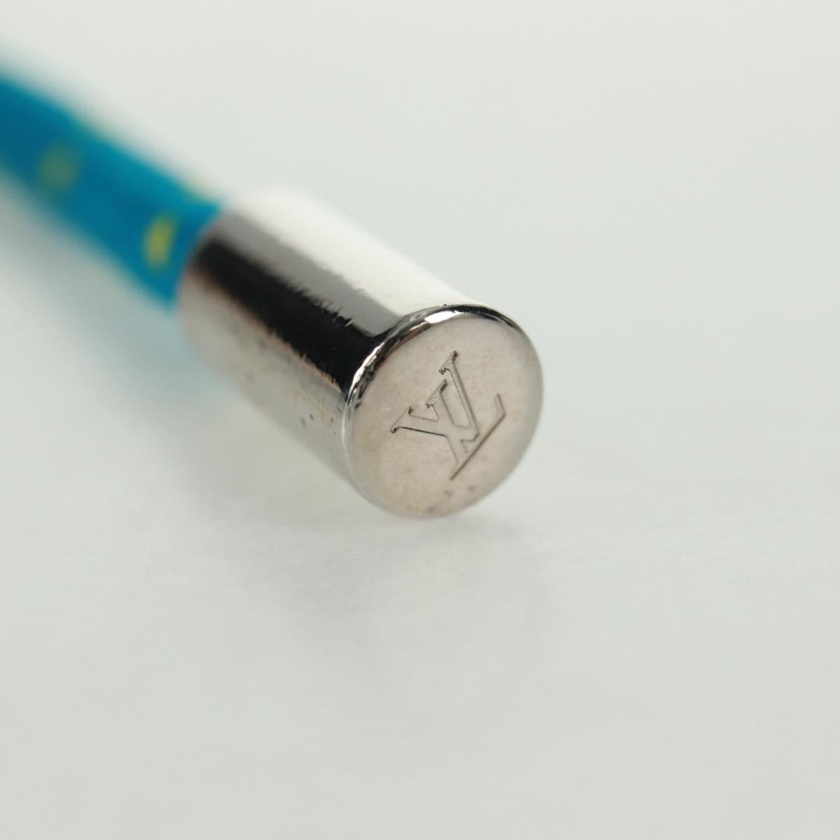 LOUIS VUITTON Porte Cles LV Shape Rope Charm metal Blue MP2618 LV Auth 169919M