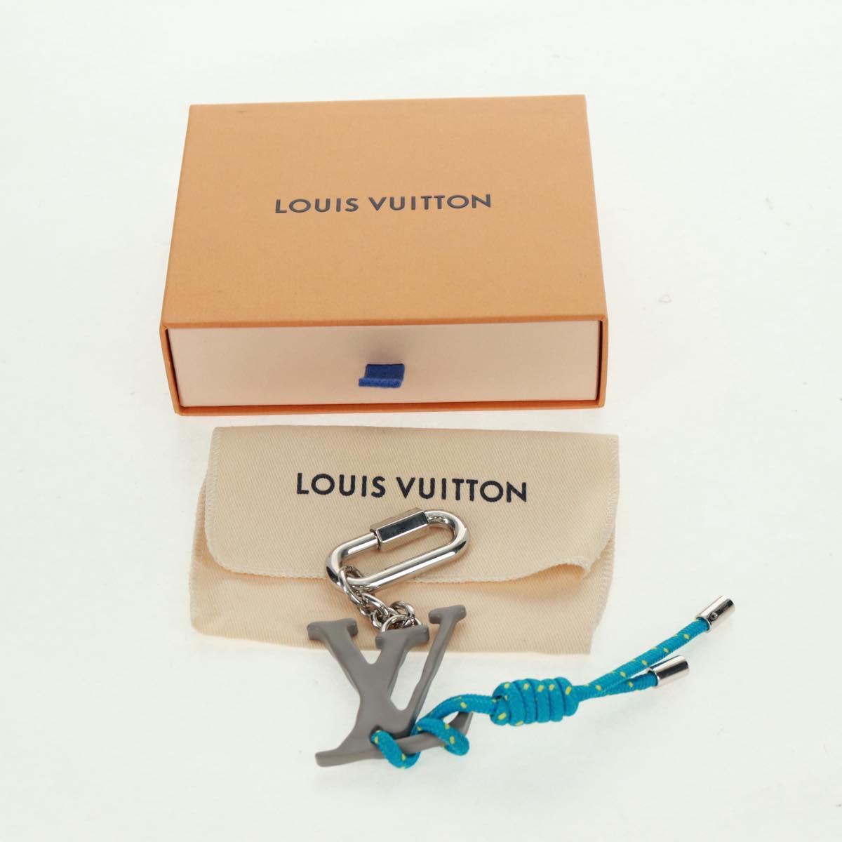 LOUIS VUITTON Porte Cles LV Shape Rope Charm metal Blue MP2618 LV Auth 169919M