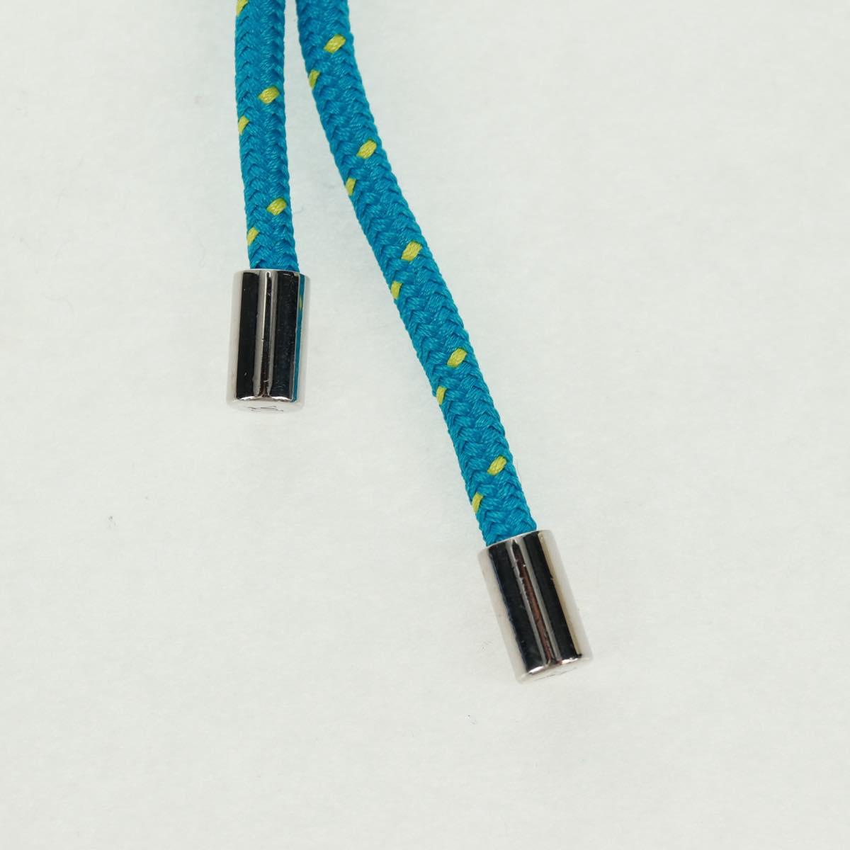 LOUIS VUITTON Porte Cles LV Shape Rope Charm metal Blue MP2618 LV Auth 169919M