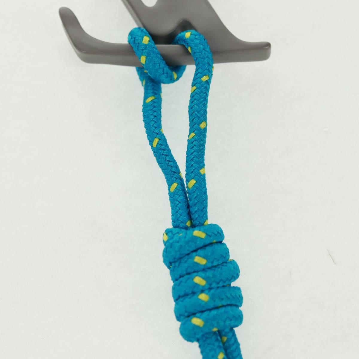 LOUIS VUITTON Porte Cles LV Shape Rope Charm metal Blue MP2618 LV Auth 169919M