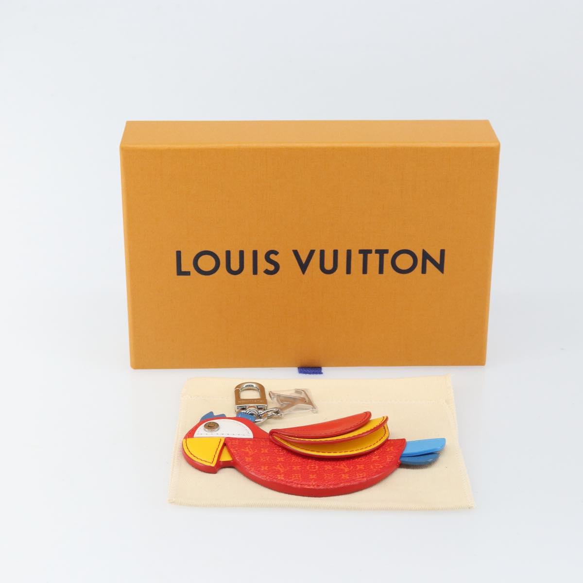 LOUIS VUITTON Monogram Bag Charm LV Parrot Pouch Red M02556 LV Auth 169920A