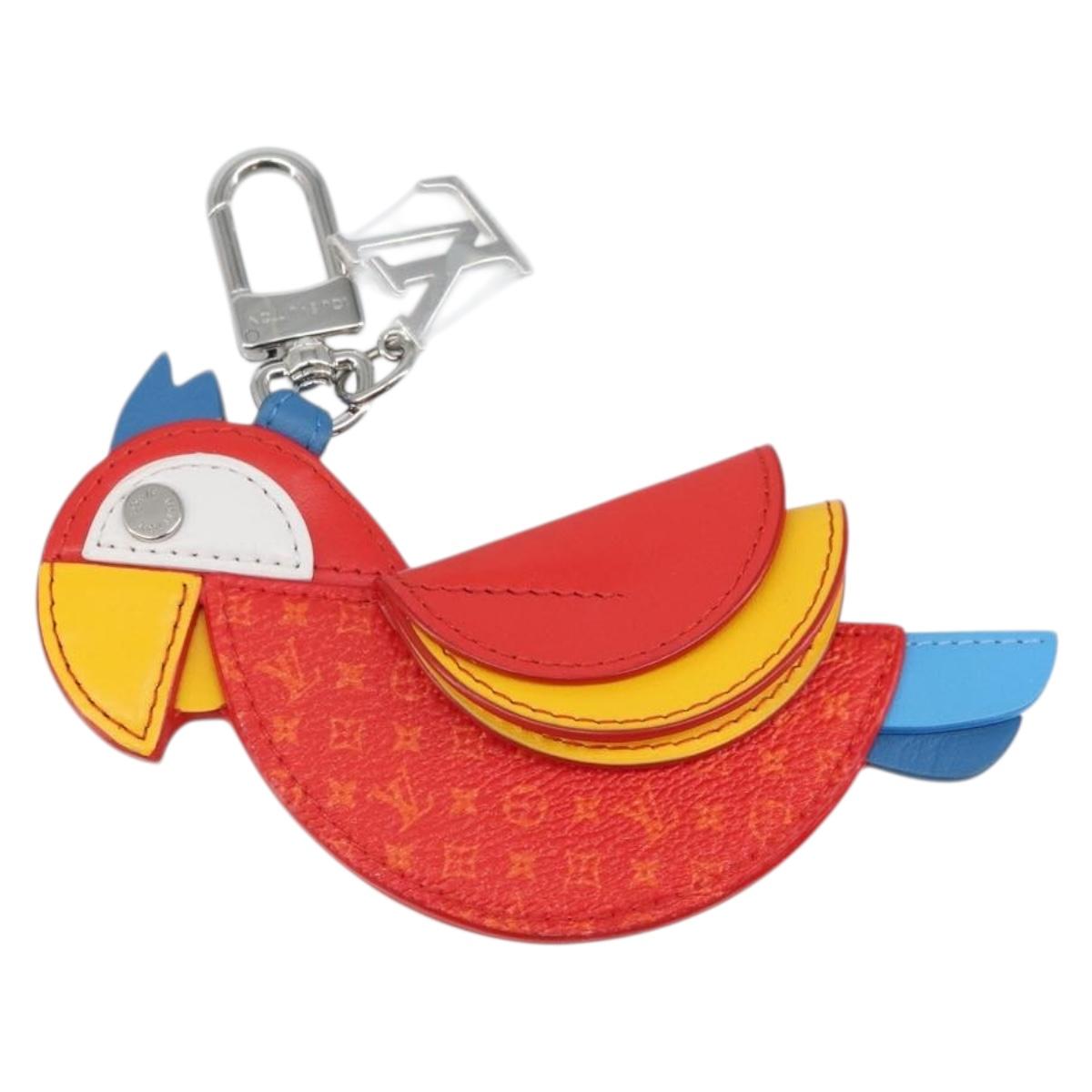 LOUIS VUITTON Monogram Bag Charm LV Parrot Pouch Red M02556 LV Auth 169920A