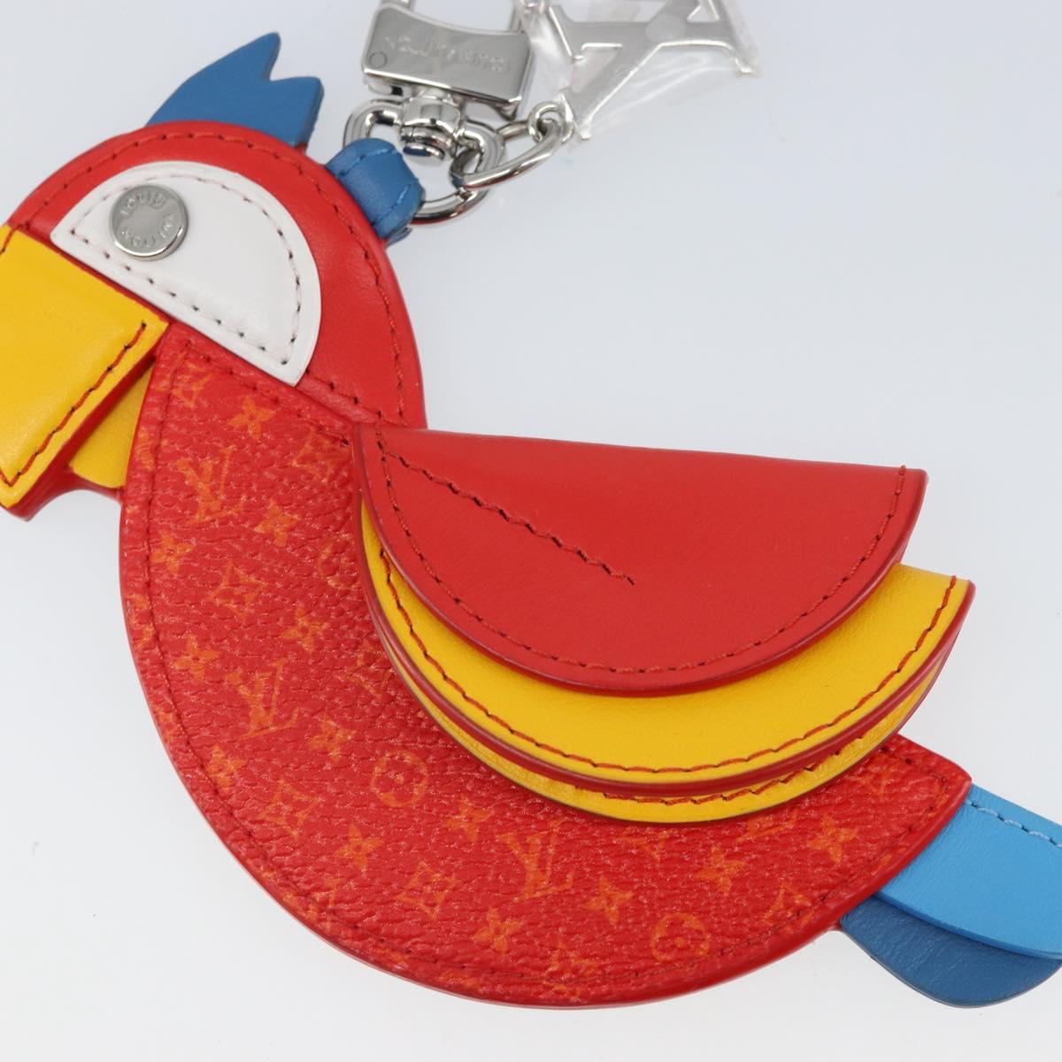 LOUIS VUITTON Monogram Bag Charm LV Parrot Pouch Red M02556 LV Auth 169920A