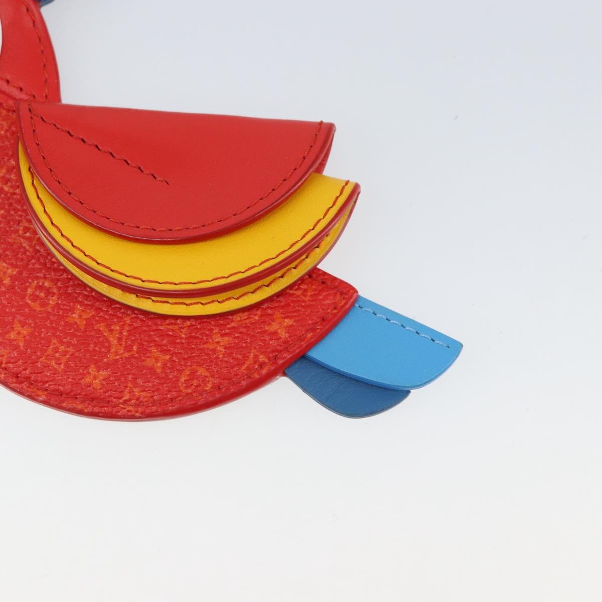 LOUIS VUITTON Monogram Bag Charm LV Parrot Pouch Red M02556 LV Auth 169920A