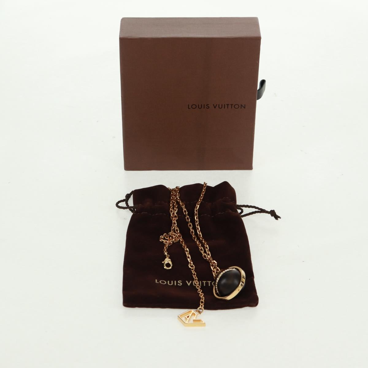 LOUIS VUITTON Pandantif Magnetic Glitter Necklace Gold Tone M66856 Auth 169922