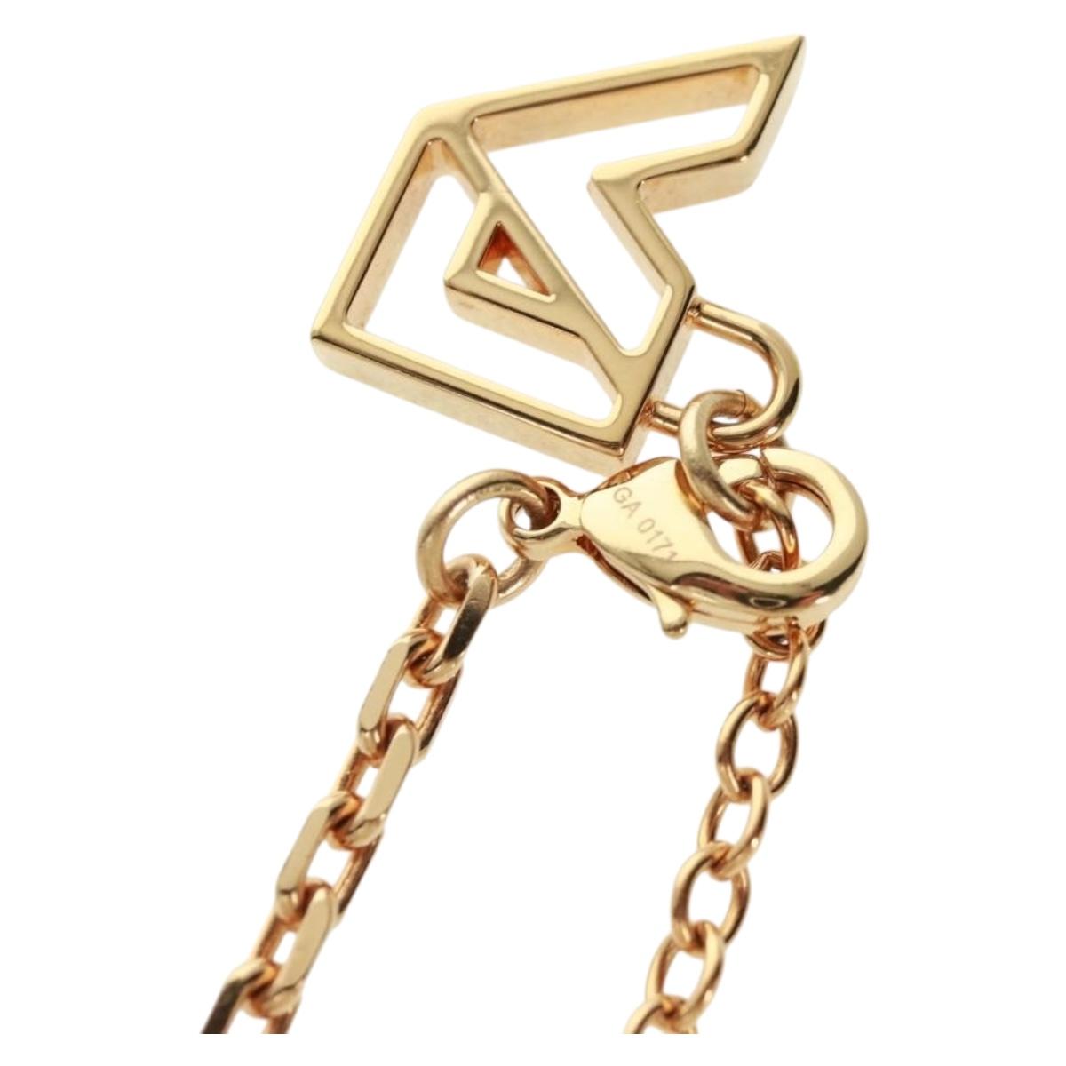 LOUIS VUITTON Pandantif Magnetic Glitter Necklace Gold Tone M66856 Auth 169922