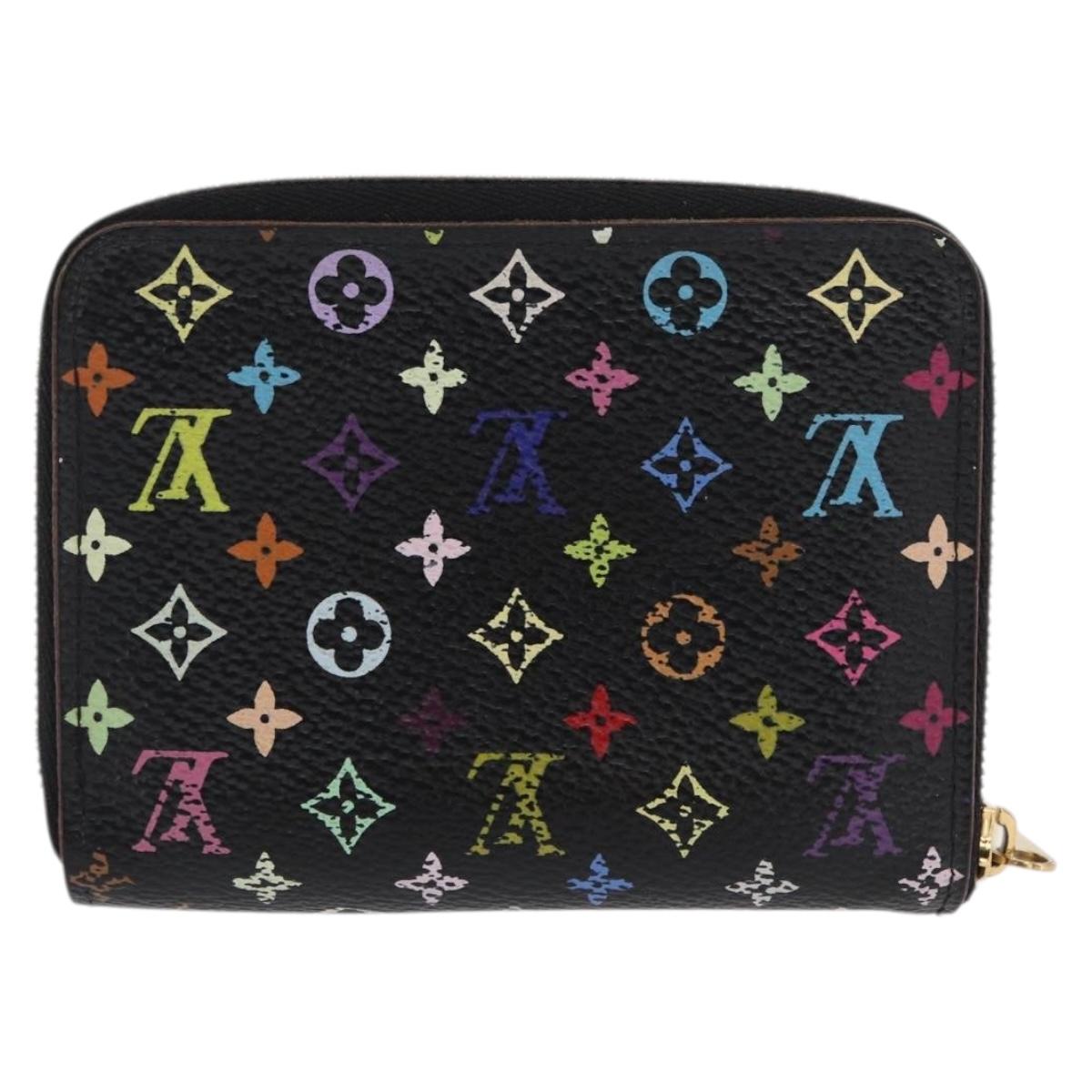 LOUIS VUITTON Monogram Multicolor Zippy Coin Purse Black M93740 LV Auth 169925