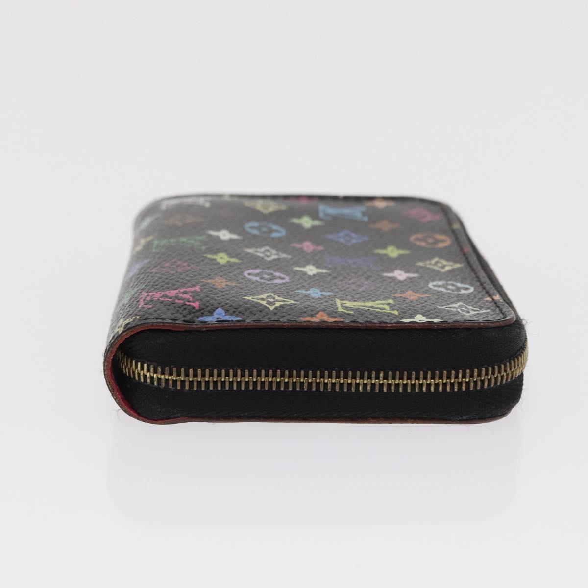 LOUIS VUITTON Monogram Multicolor Zippy Coin Purse Black M93740 LV Auth 169925
