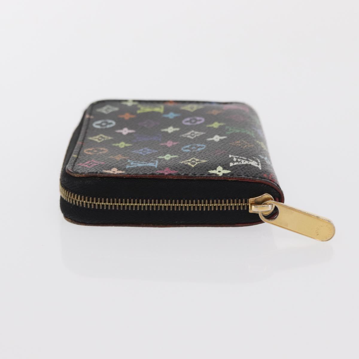 LOUIS VUITTON Monogram Multicolor Zippy Coin Purse Black M93740 LV Auth 169925