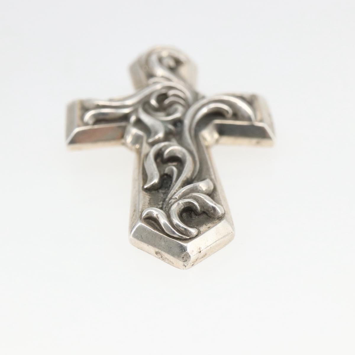 Chrome Hearts Large Vulcan Cross Pendant Top Ag925 Silver Auth 169929SM