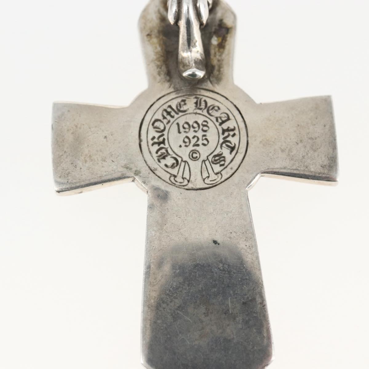 Chrome Hearts Large Vulcan Cross Pendant Top Ag925 Silver Auth 169929SM