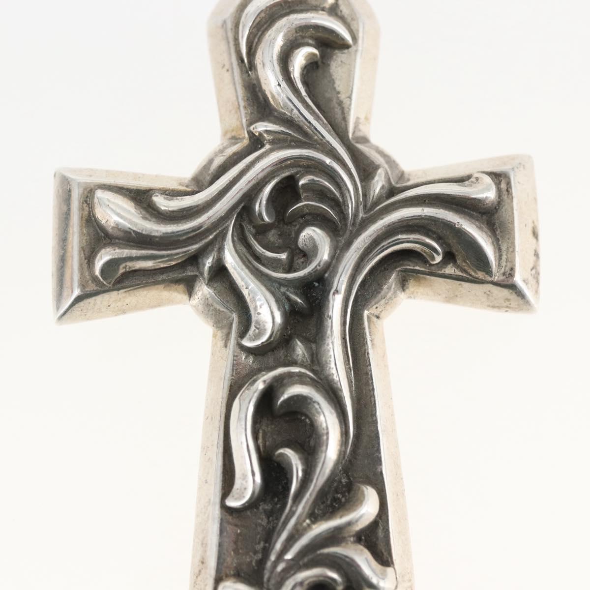 Chrome Hearts Large Vulcan Cross Pendant Top Ag925 Silver Auth 169929SM