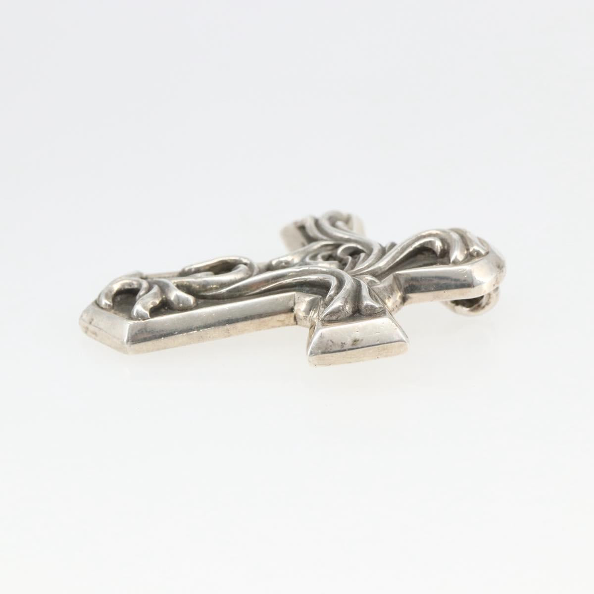 Chrome Hearts Large Vulcan Cross Pendant Top Ag925 Silver Auth 169929SM