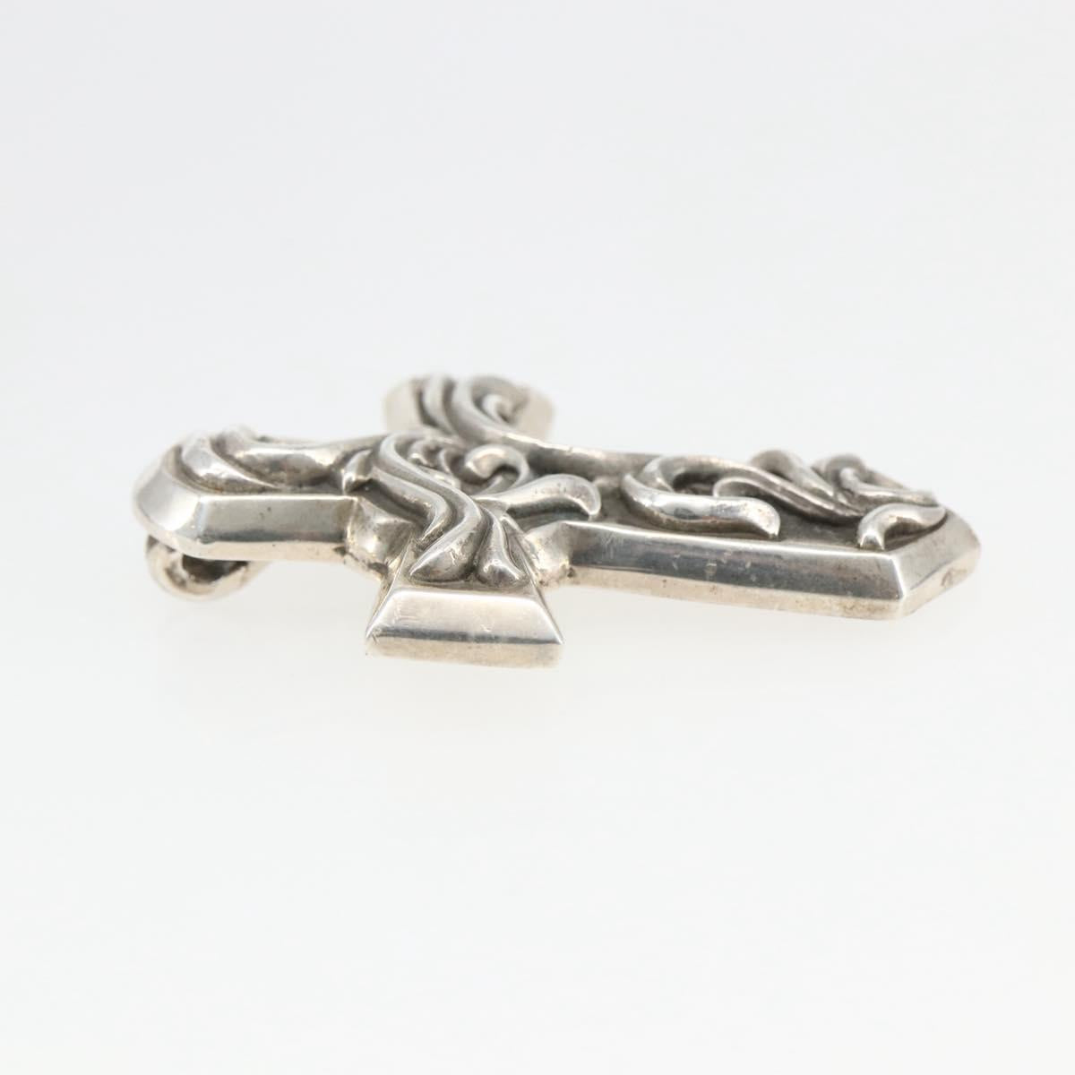 Chrome Hearts Large Vulcan Cross Pendant Top Ag925 Silver Auth 169929SM