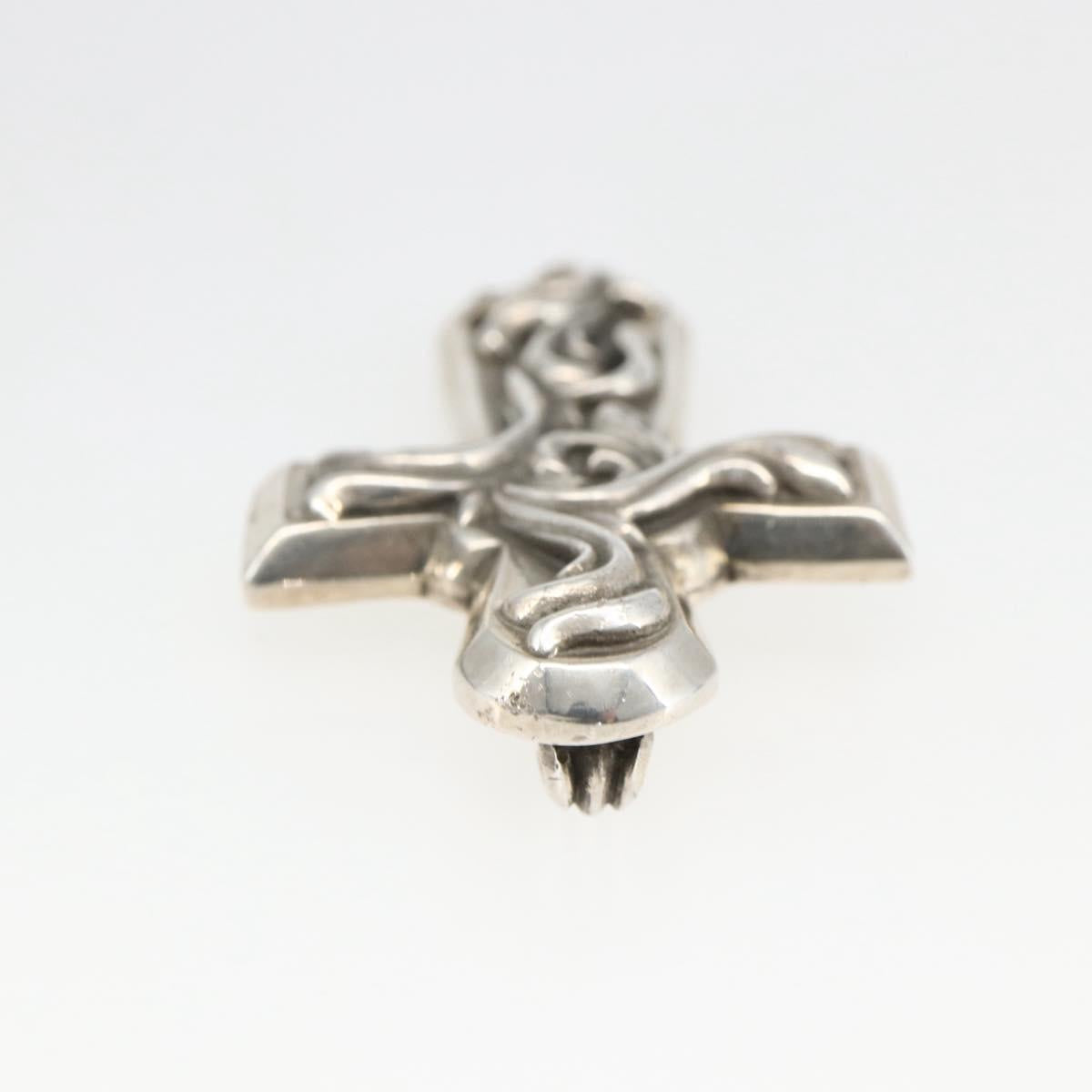 Chrome Hearts Large Vulcan Cross Pendant Top Ag925 Silver Auth 169929SM