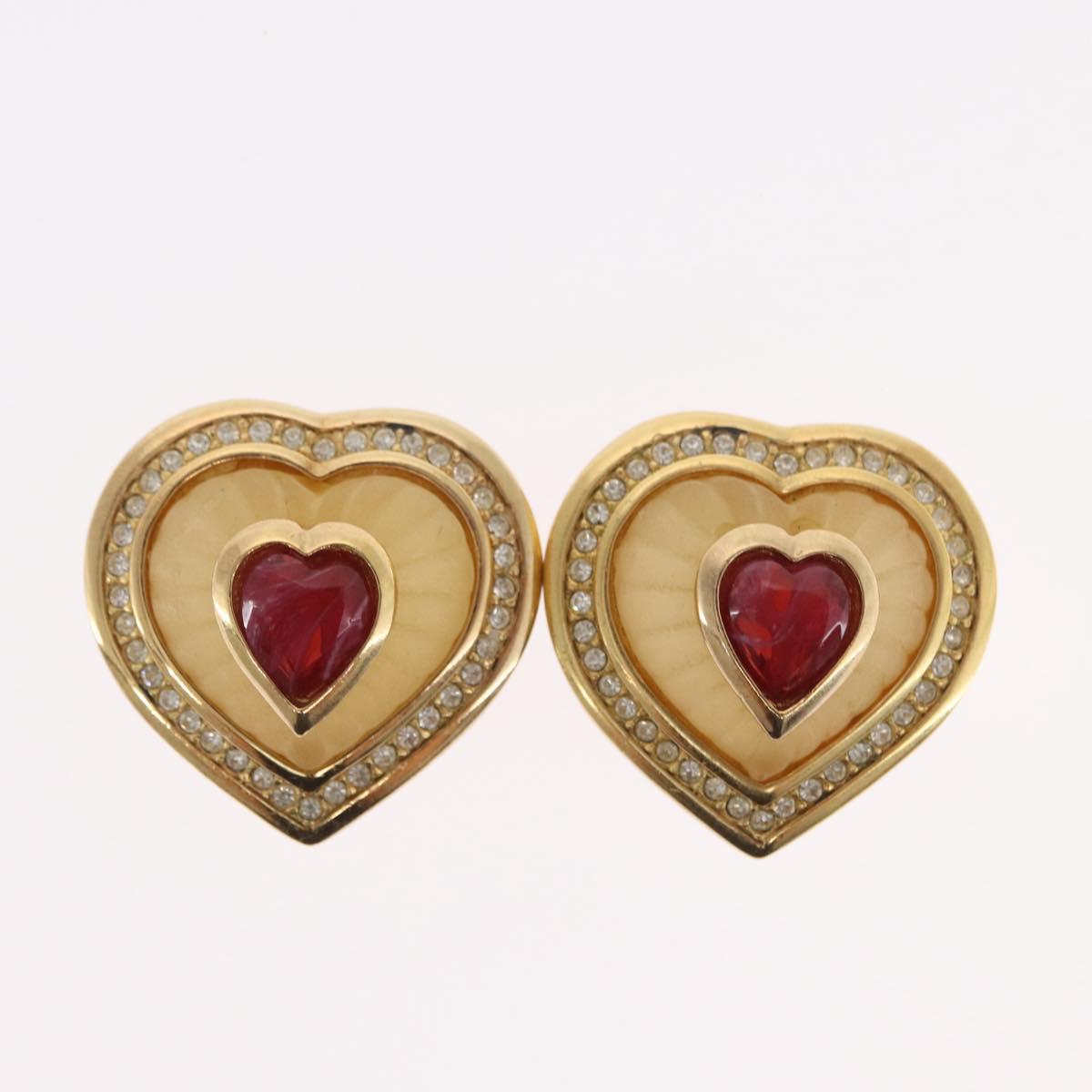 Christian Dior Earring Brooch metal Gold Tone Auth 169930V