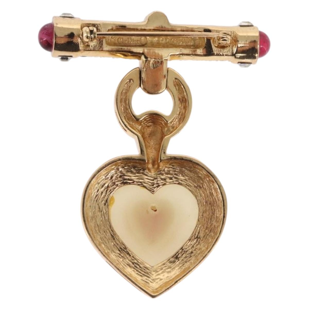 Christian Dior Earring Brooch metal Gold Tone Auth 169930V