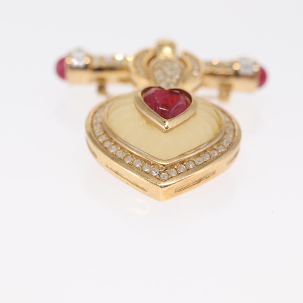 Christian Dior Earring Brooch metal Gold Tone Auth 169930V
