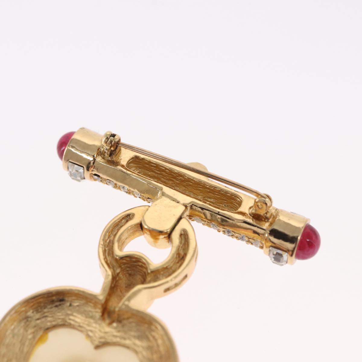 Christian Dior Earring Brooch metal Gold Tone Auth 169930V
