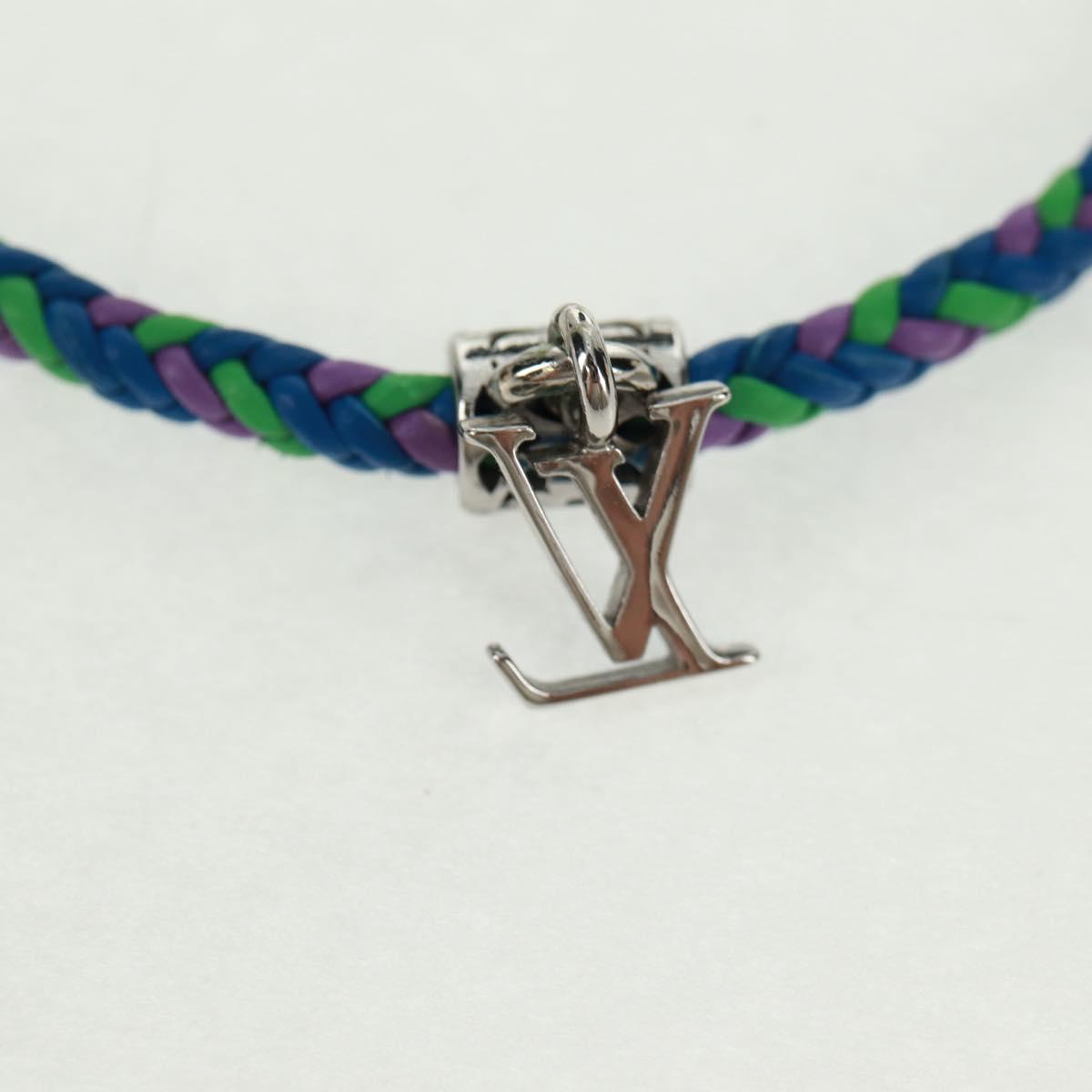 LOUIS VUITTON Brass Friendship Bracelet metal Blue M0967Z LV Auth 169944M