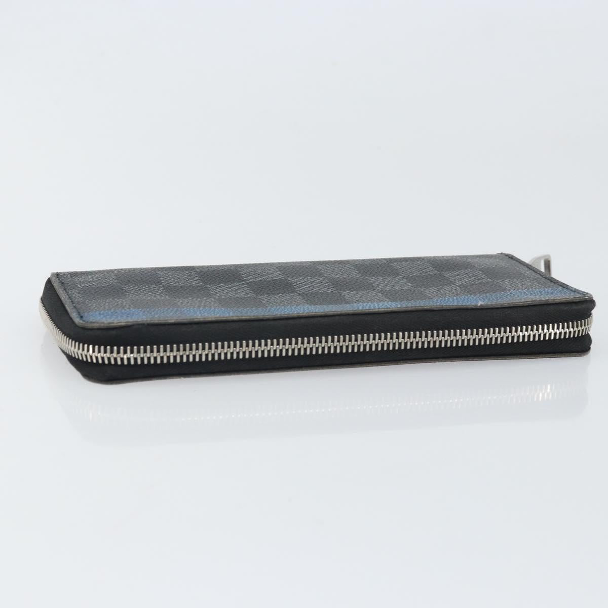 LOUIS VUITTON Damier Graphite Zippy Wallet Vertical Long Wallet LV Auth 169951