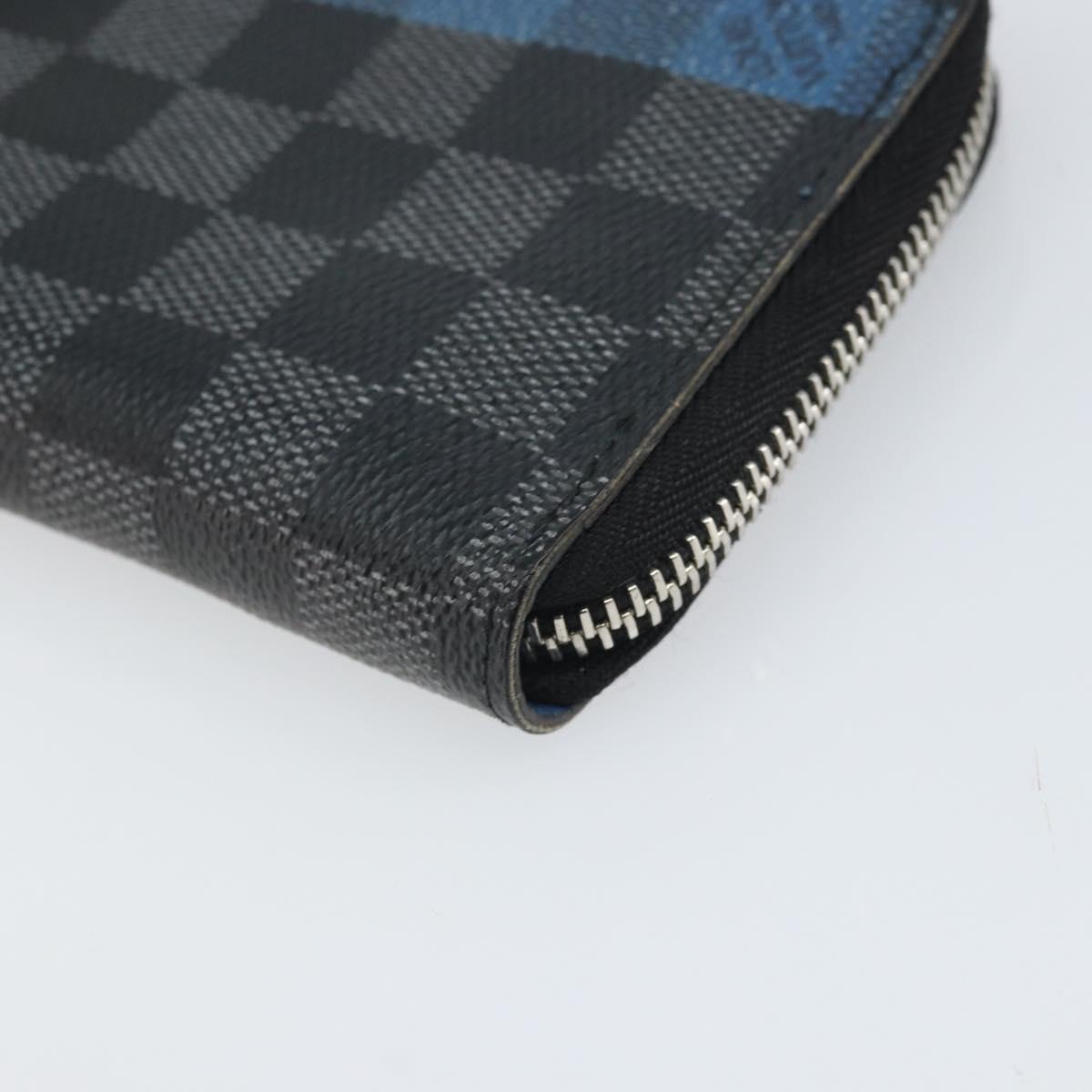 LOUIS VUITTON Damier Graphite Zippy Wallet Vertical Long Wallet LV Auth 169951