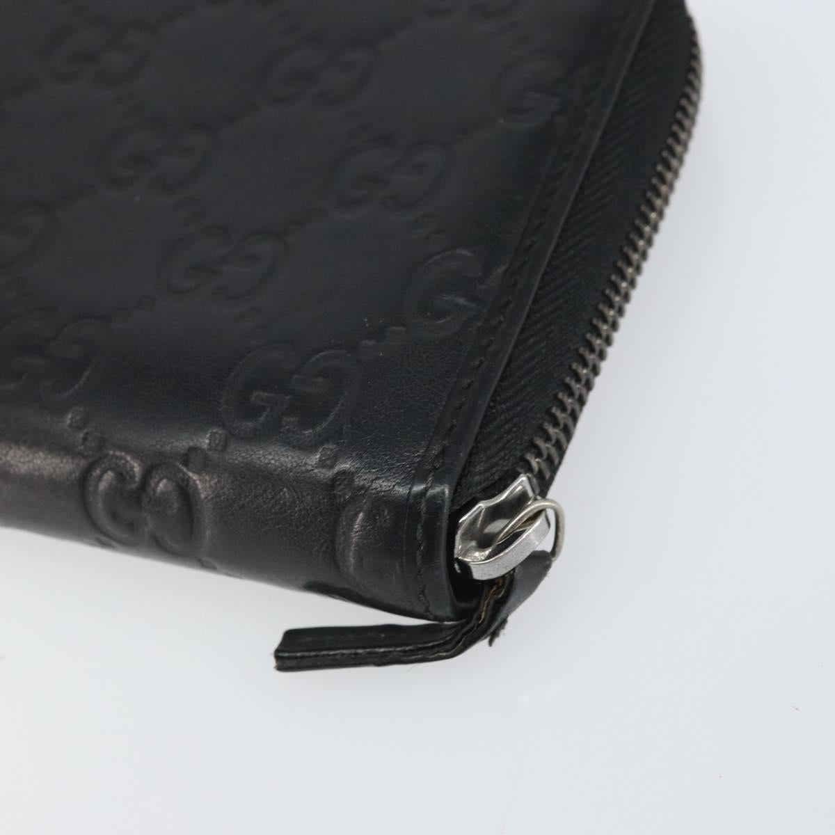 GUCCI GG Canvas Guccissima Long Wallet Black Auth 169954