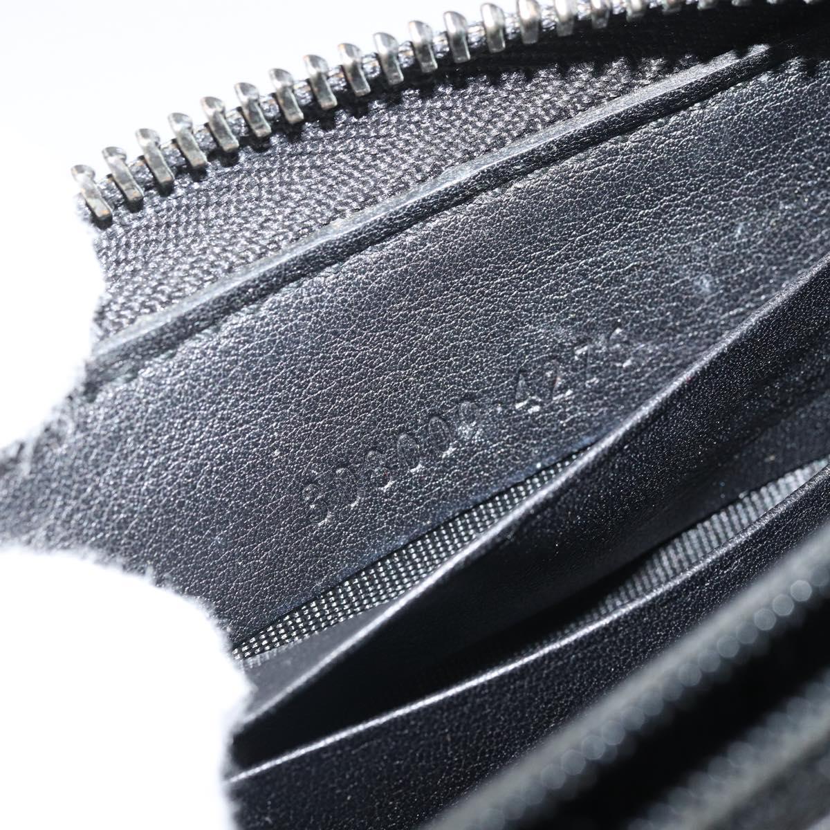 GUCCI GG Canvas Guccissima Long Wallet Black Auth 169954