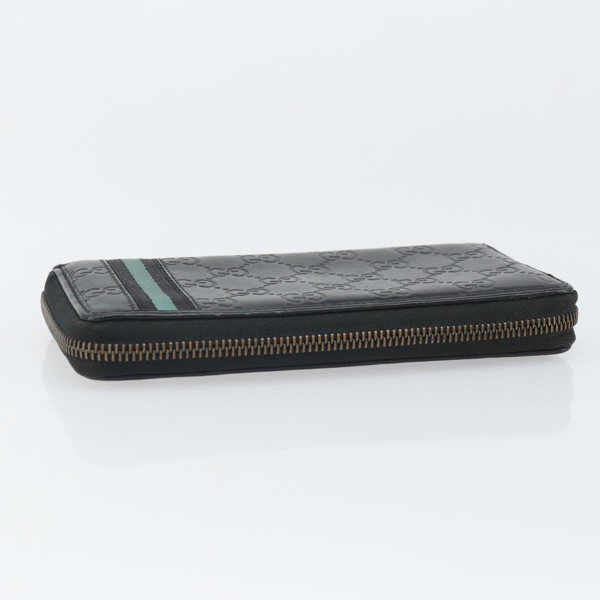 GUCCI GG Canvas Guccissima Long Wallet Black Auth 169954
