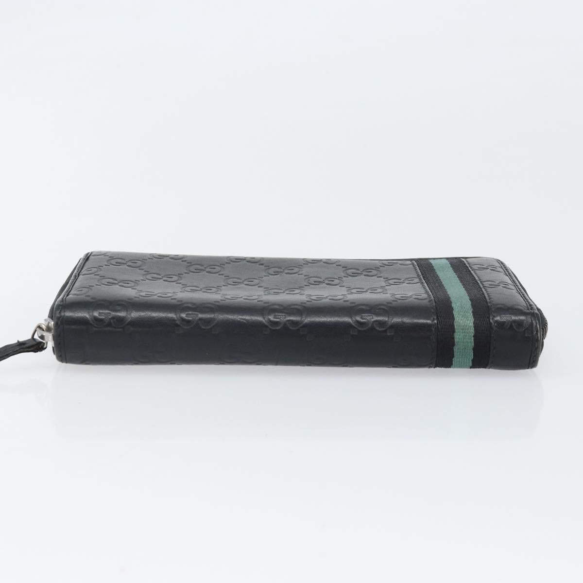 GUCCI GG Canvas Guccissima Long Wallet Black Auth 169954