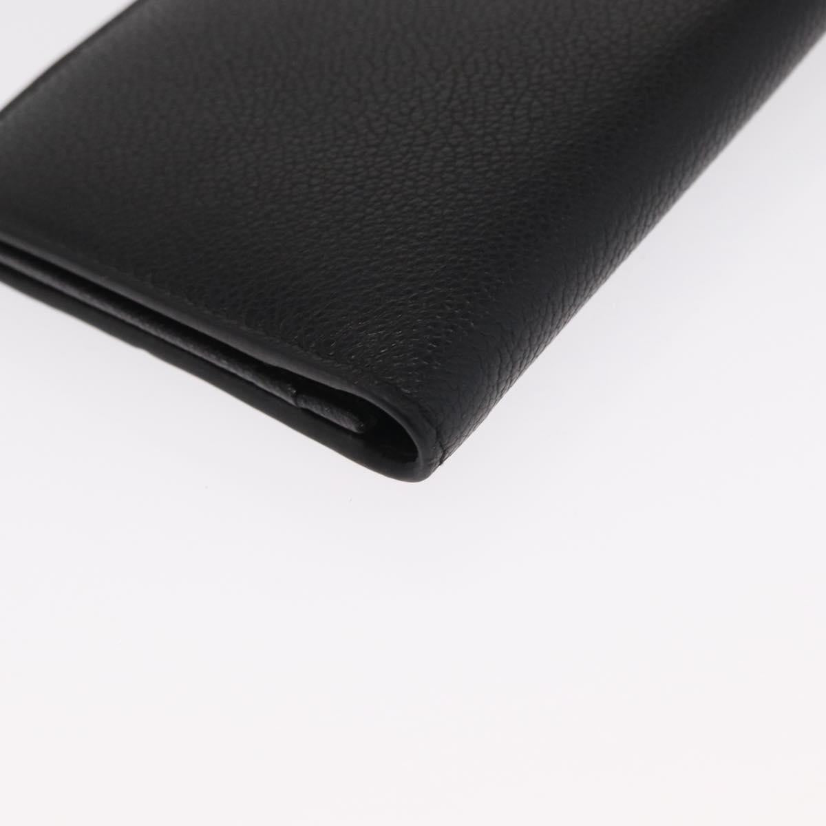 PRADA Long Wallet Leather Black Auth 169955V