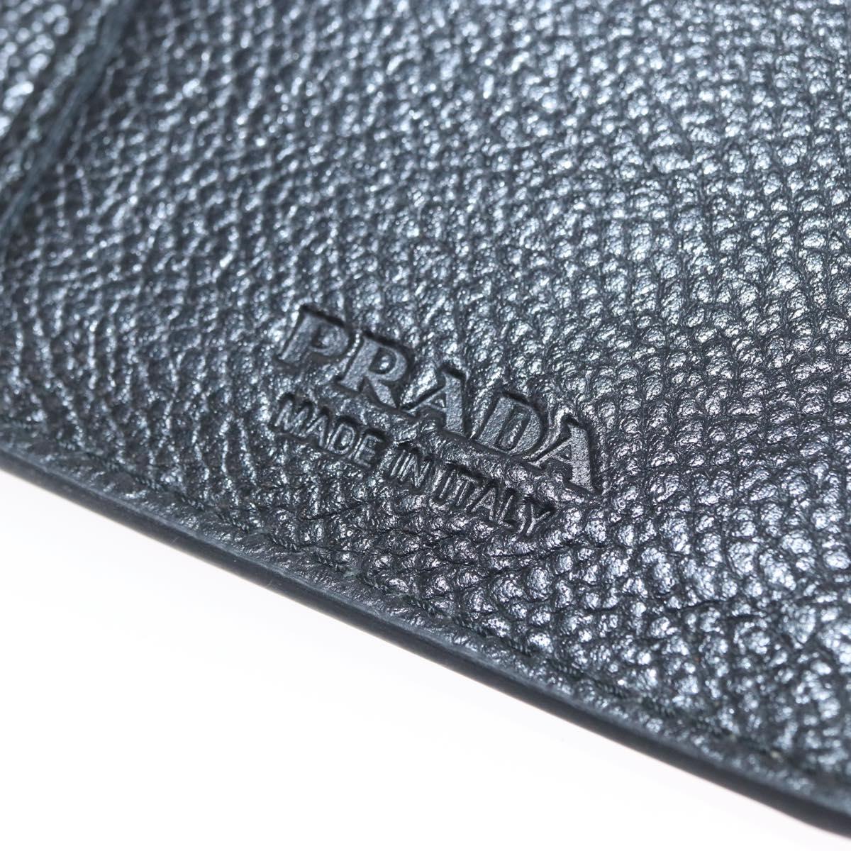 PRADA Long Wallet Leather Black Auth 169955V
