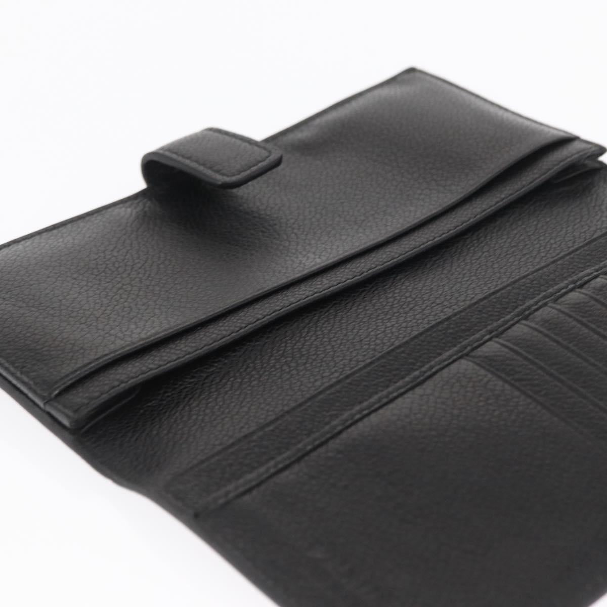 PRADA Long Wallet Leather Black Auth 169955V