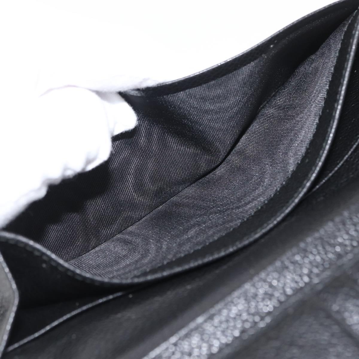 PRADA Long Wallet Leather Black Auth 169955V