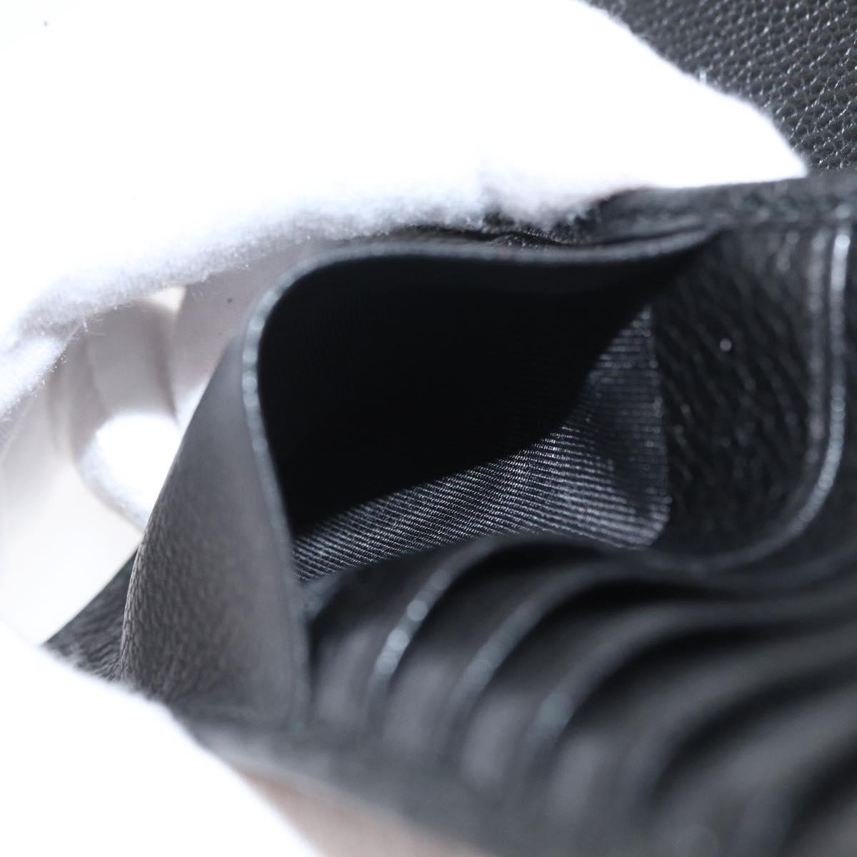 PRADA Long Wallet Leather Black Auth 169955V